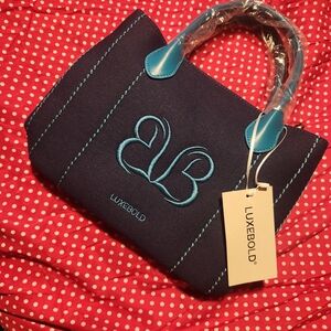 Navy Tote with Blue Accents